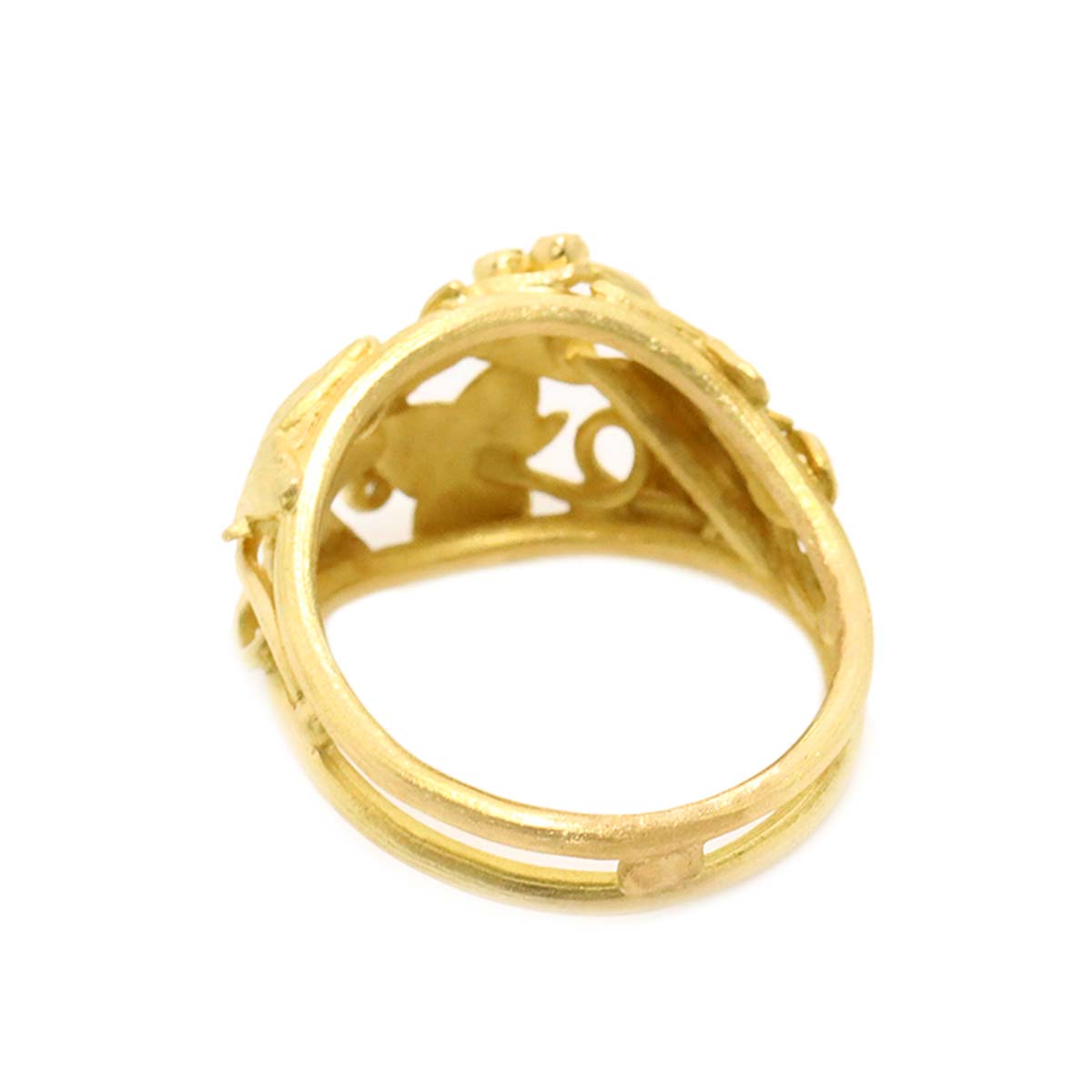 Diamond Ring 18K YG Yellow Gold 750 7.5(US)