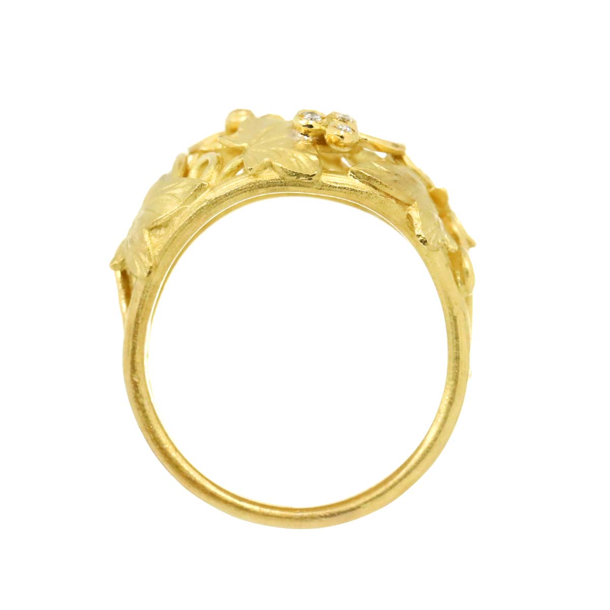 Diamond Ring 18K YG Yellow Gold 750 7.5(US)
