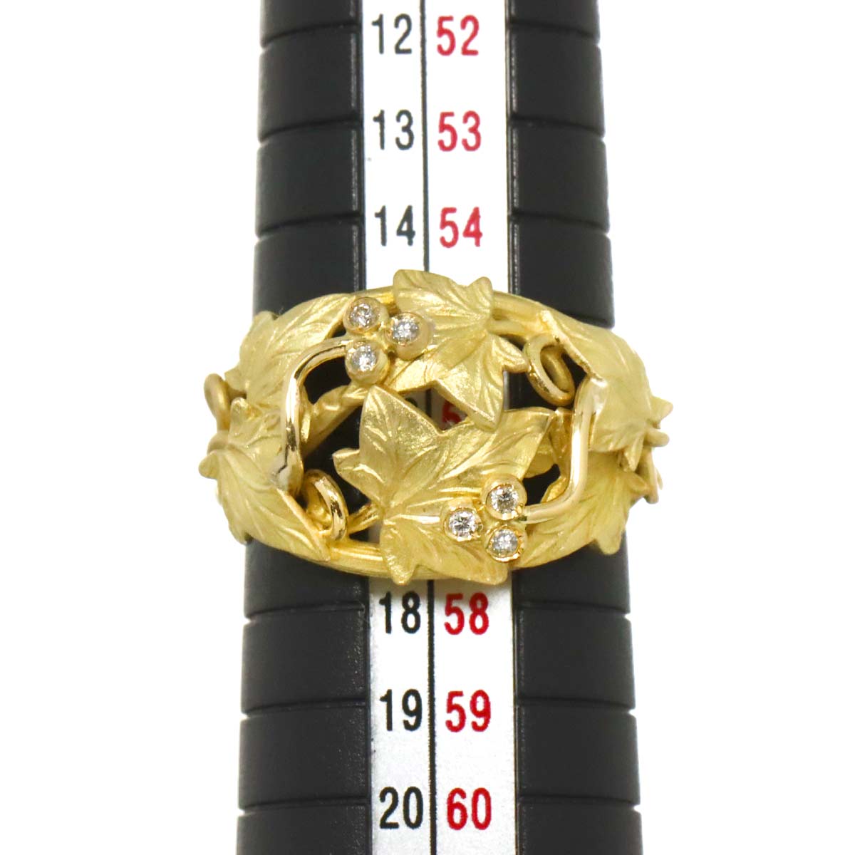 Diamond Ring 18K YG Yellow Gold 750 7.5(US)