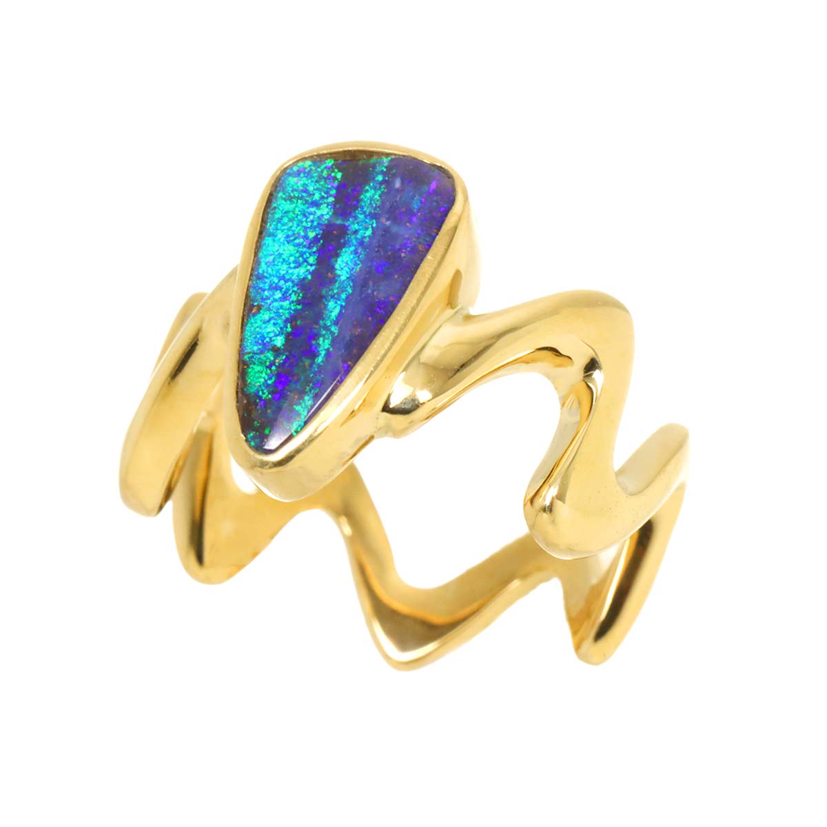 Boulder Opal 2.32ct Ring 18K YG 750 size6(US)