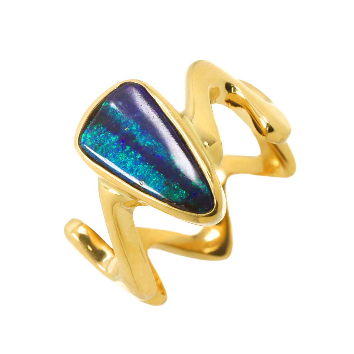 Boulder Opal 2.32ct Ring 18K YG 750 size6(US)