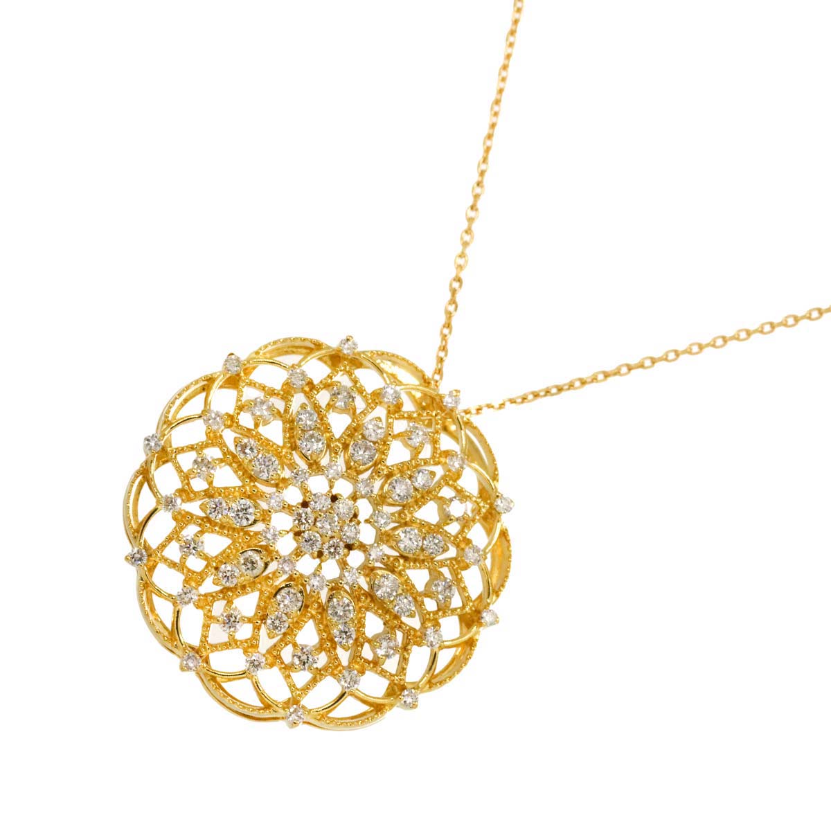 Diamond 0.65ct Necklace 18K Yellow Gold 750