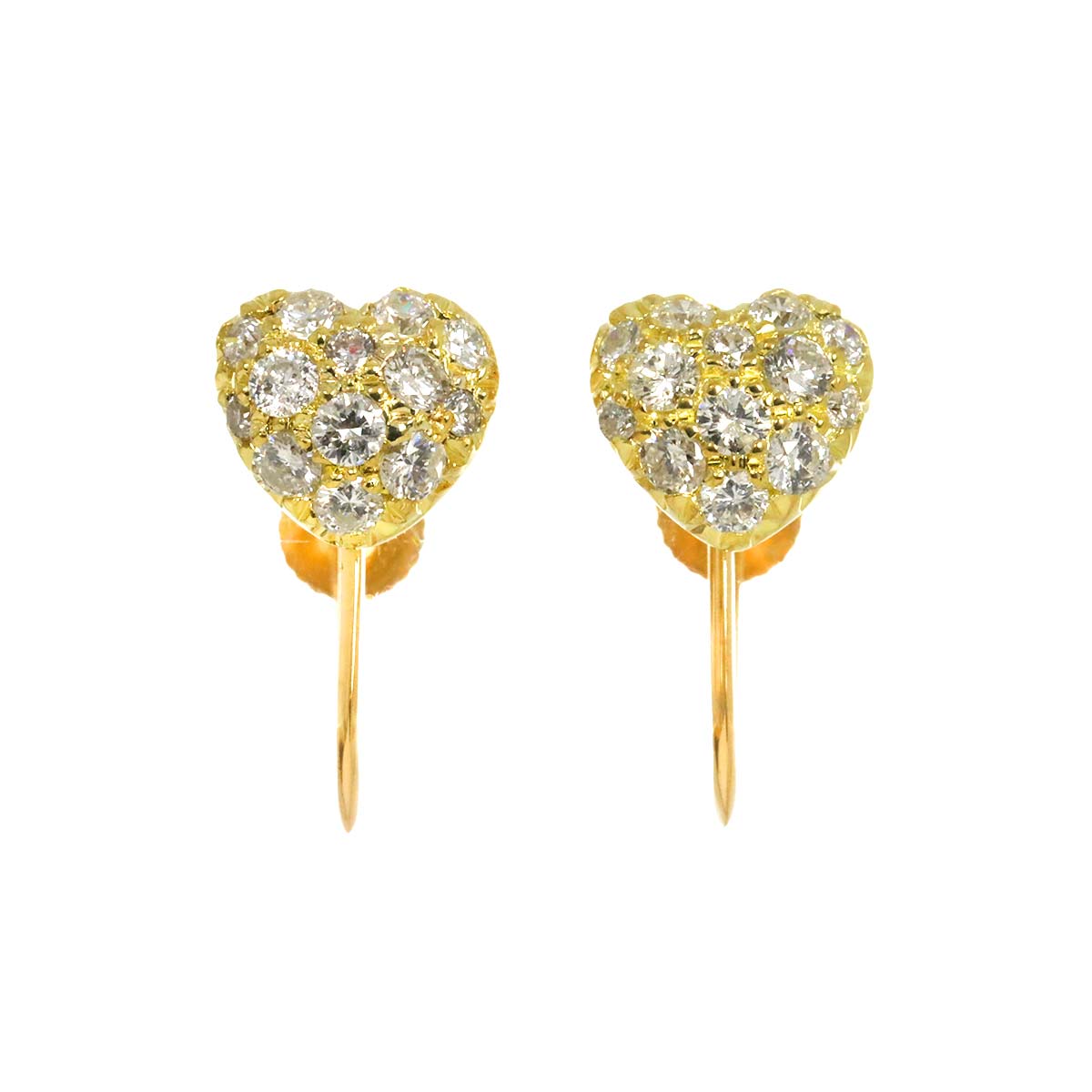 Diamond 0.27ct/0.27ct Earrings 18K K18 YG 750