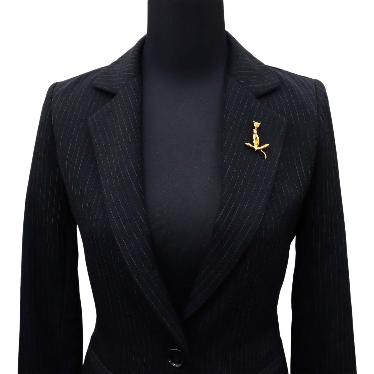 Diamond 0.12ct Brooch Pendant Top 18K YG Pt Yellow Gold 750