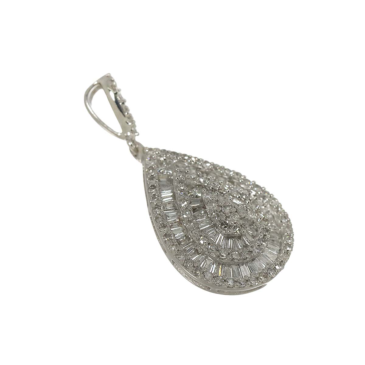 Diamond 0.75ct Pendant Top 18K K18 WG White Gold 750