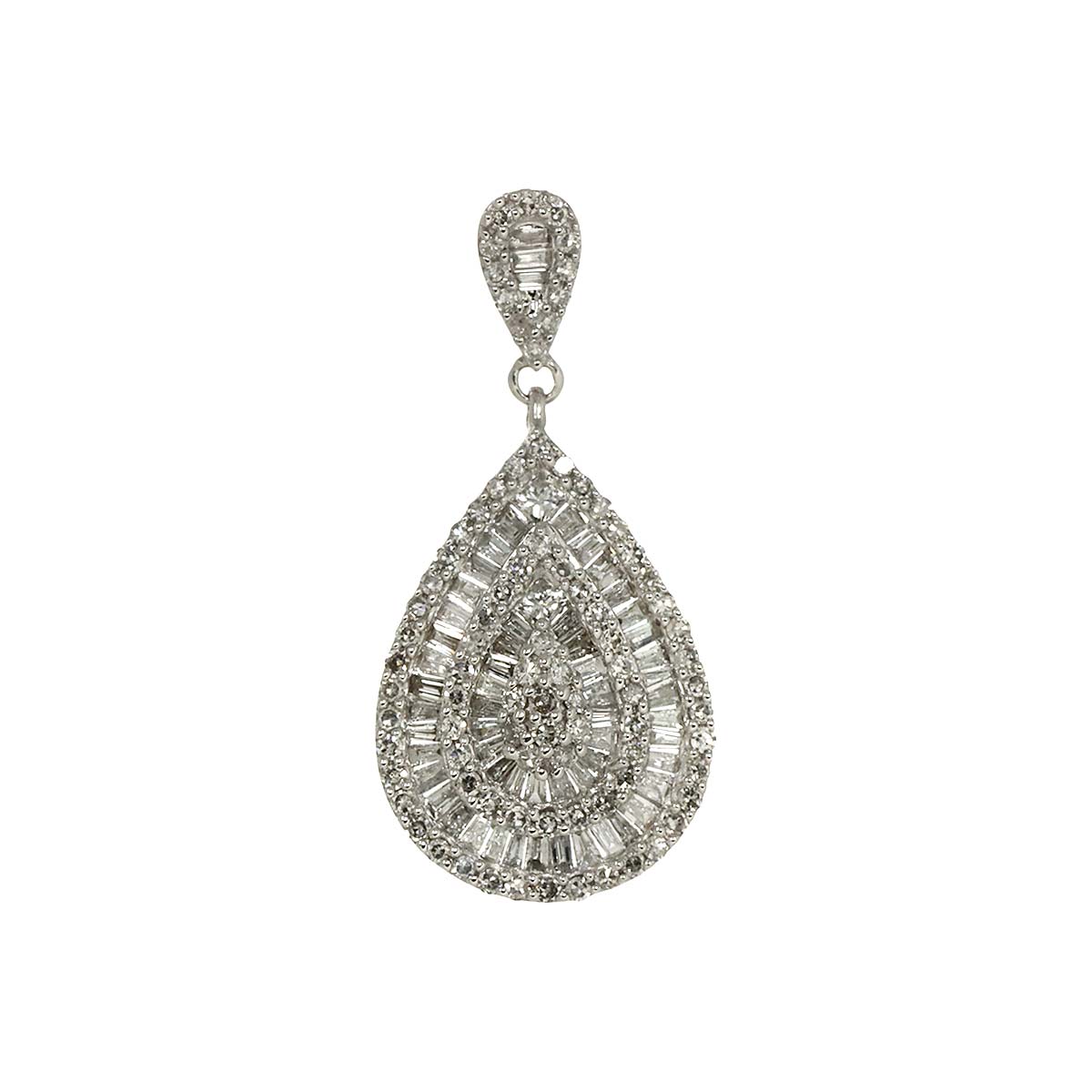 Diamond 0.75ct Pendant Top 18K K18 WG White Gold 750