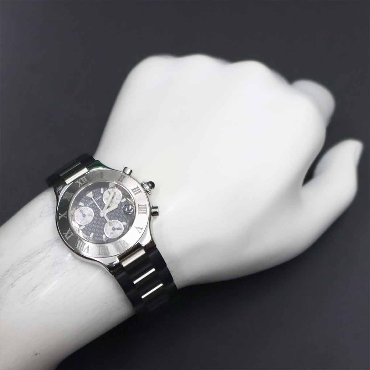 Must 21 Chronoscaph W10125U2 Quartz Black Dial Mens Watch