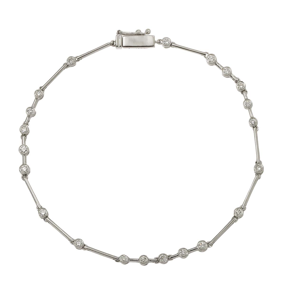LINE Diamond 0.50ct Bracelet 18K White Gold 750