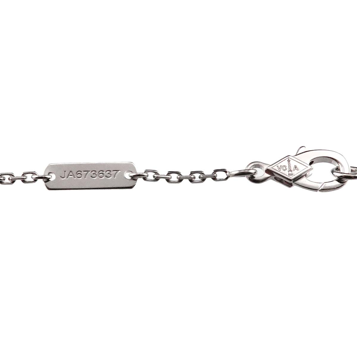 Vintage Alhambra Mother of Pearl MOP Necklace 18K WG