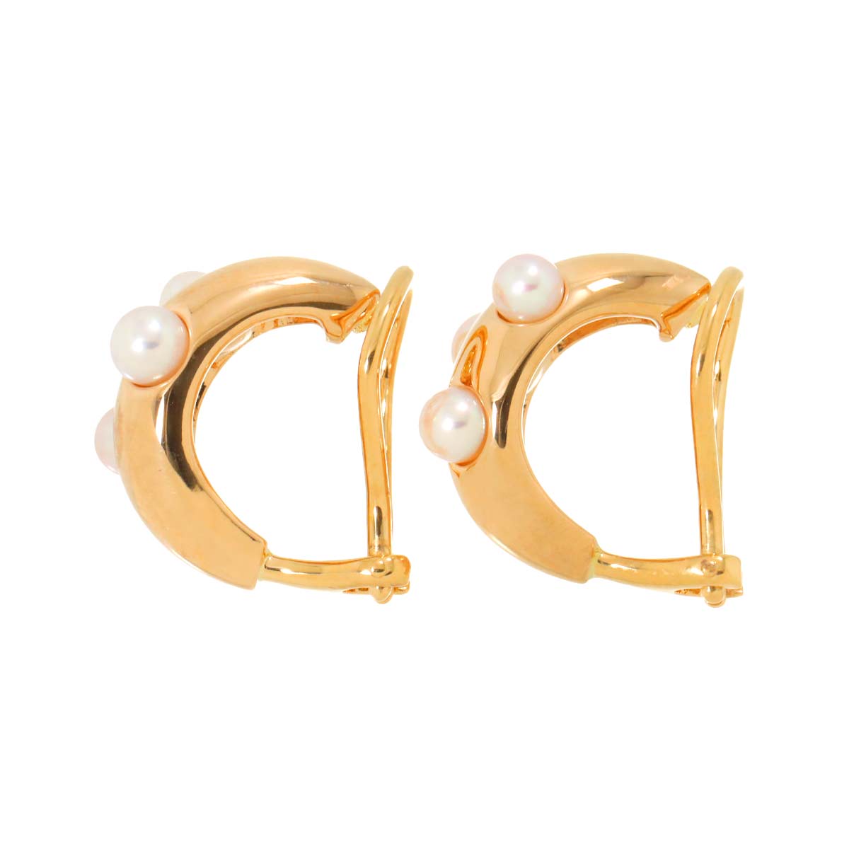 Baby Pearl 4.0-3.5mm Earrings Clip on 18K Pink Gold 750
