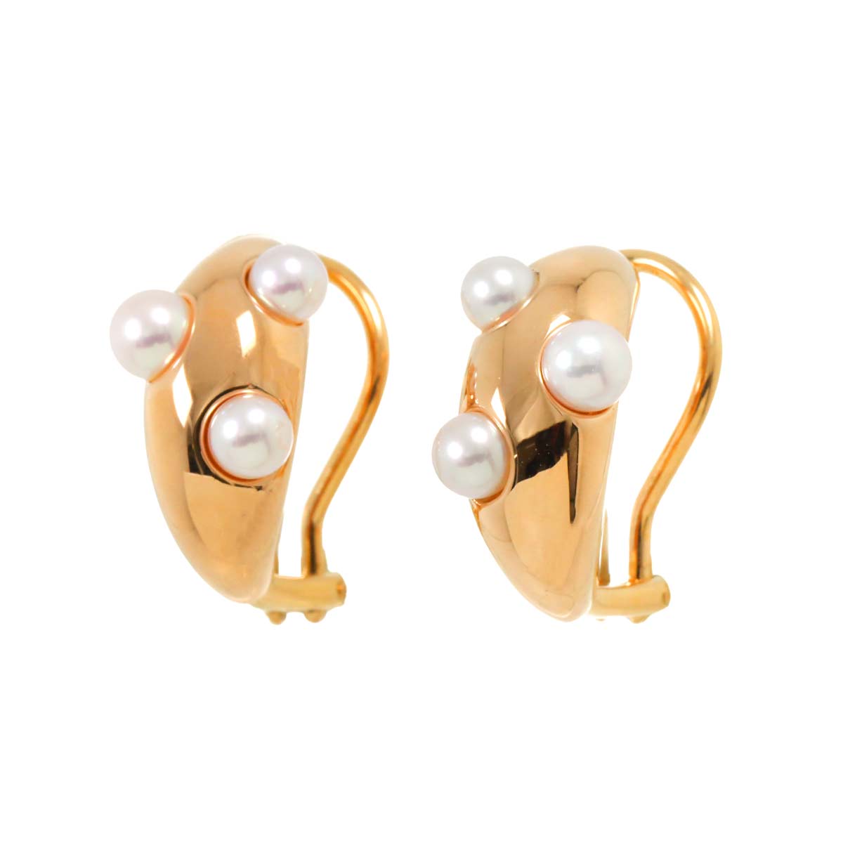 Baby Pearl 4.0-3.5mm Earrings Clip on 18K Pink Gold 750