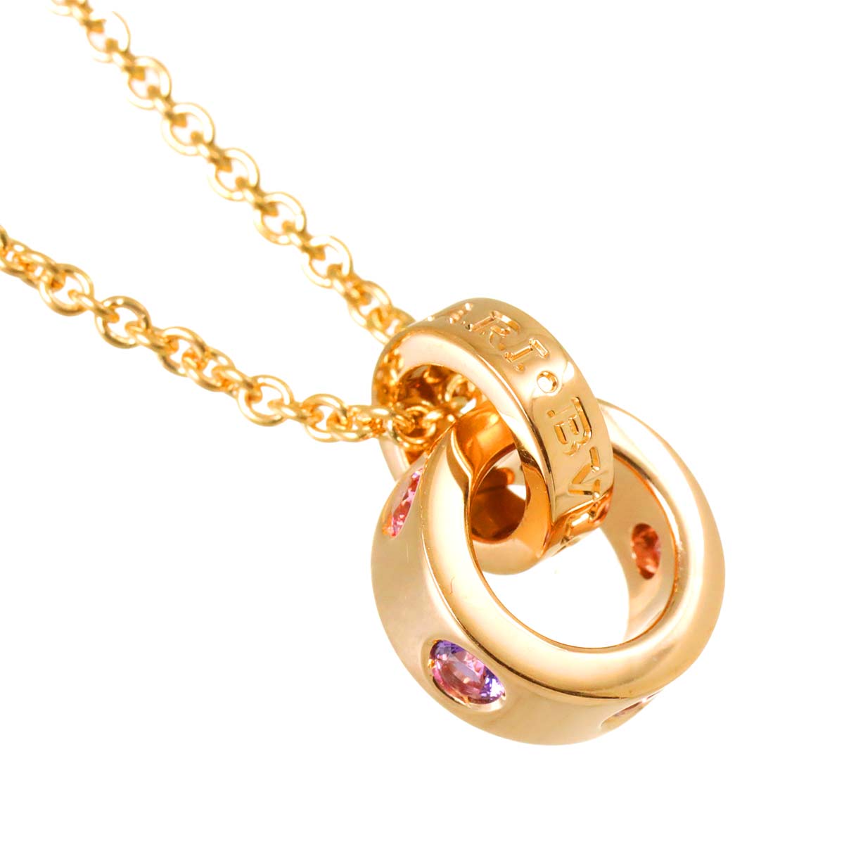 Amethyst Tourmaline Necklace 18K Pink Gold 750