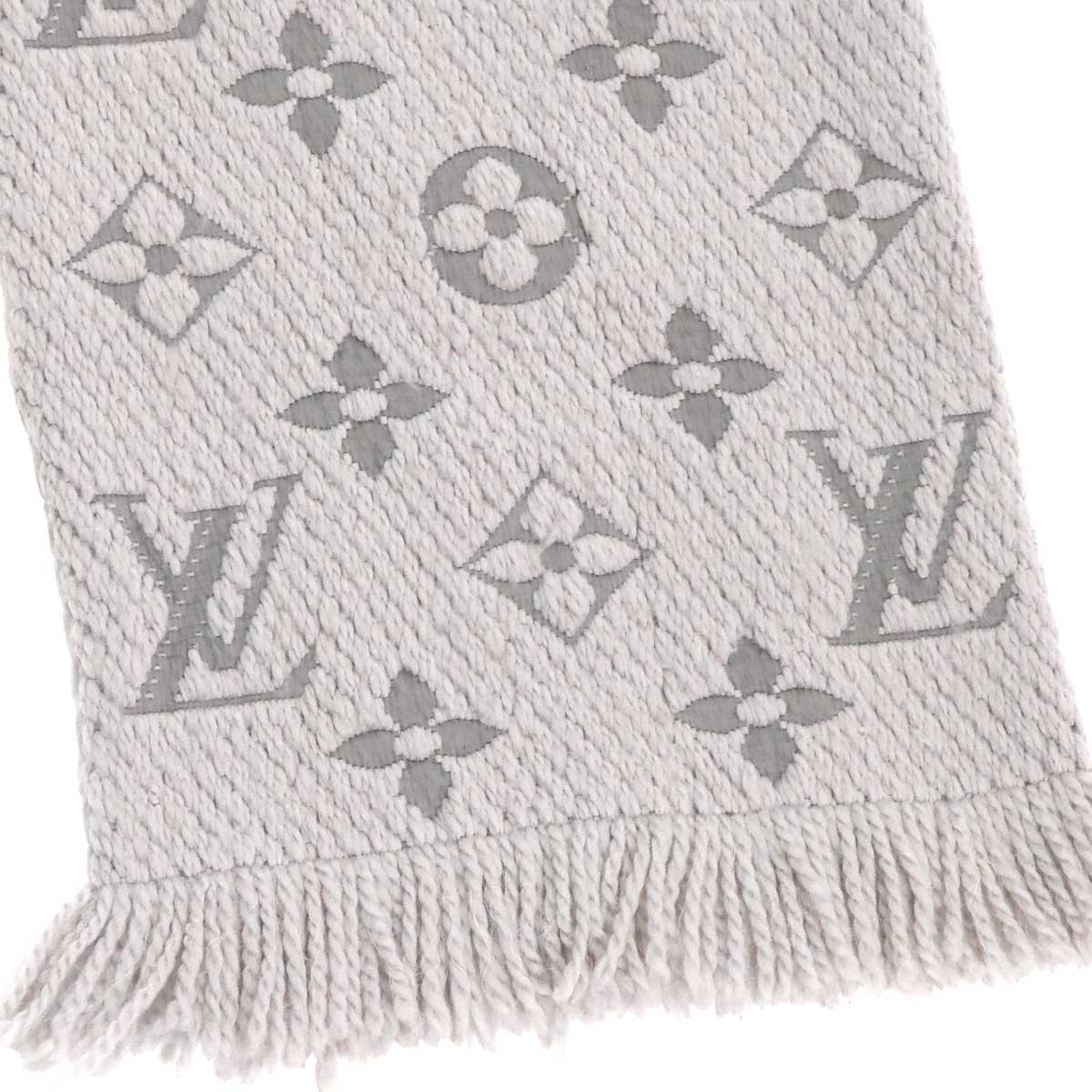 Logomania Winter Scarf Wool Silk Pearl Grey M74742