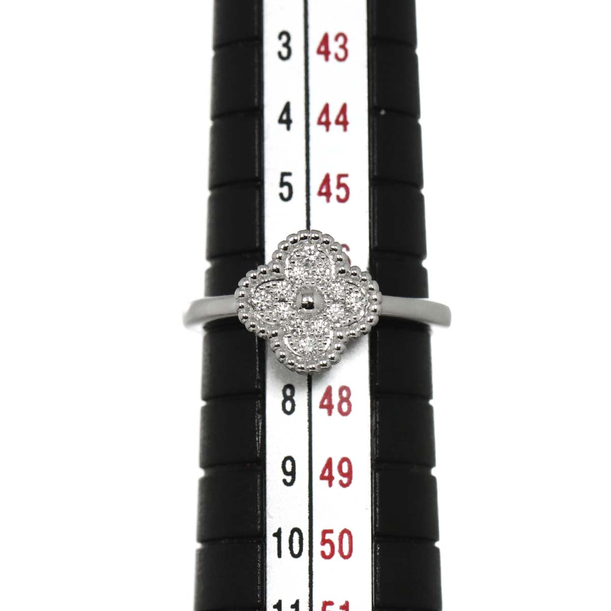 Sweet Alhambra Diamond Ring 18K WG 750 size47 4(US)