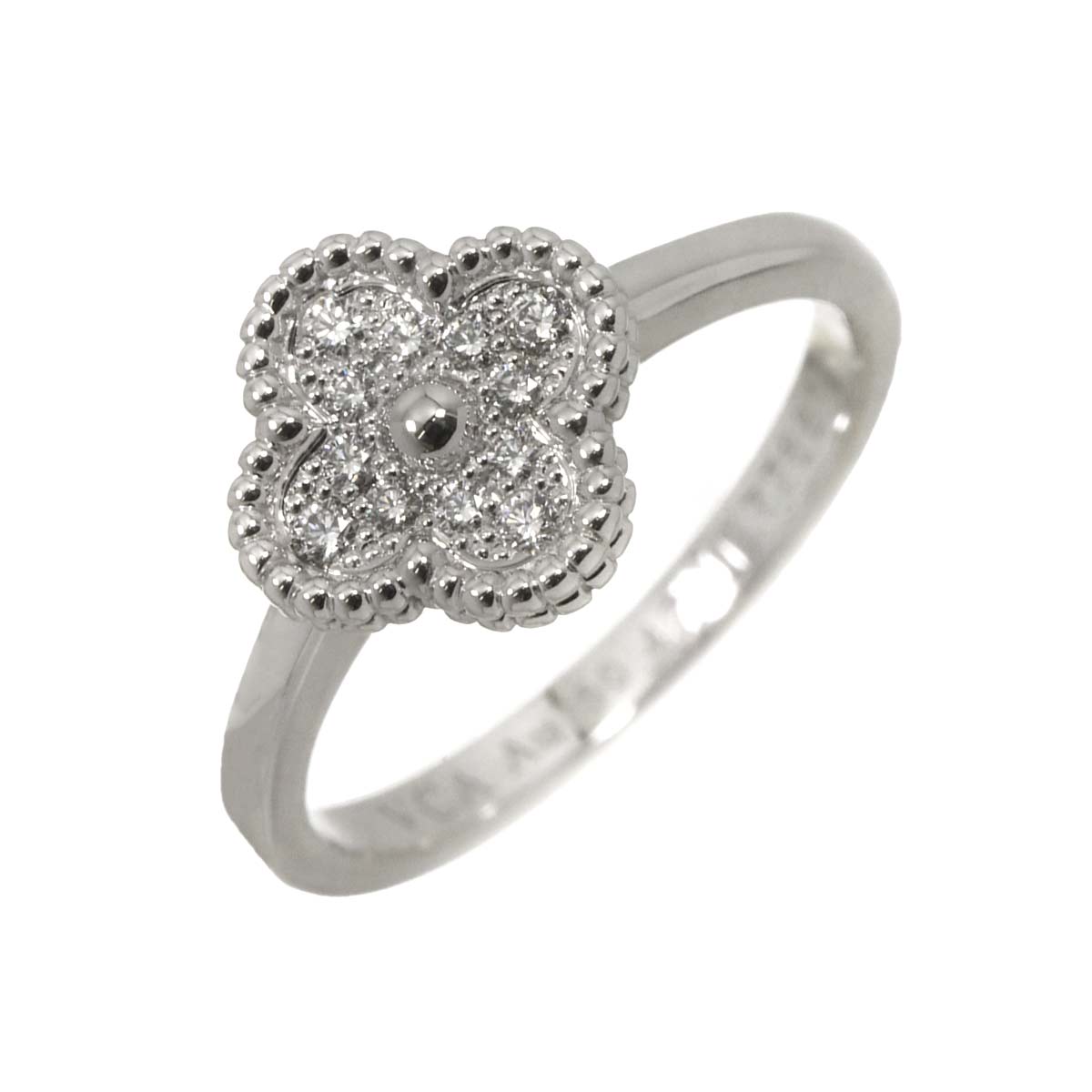 Sweet Alhambra Diamond Ring 18K WG 750 size47 4(US)