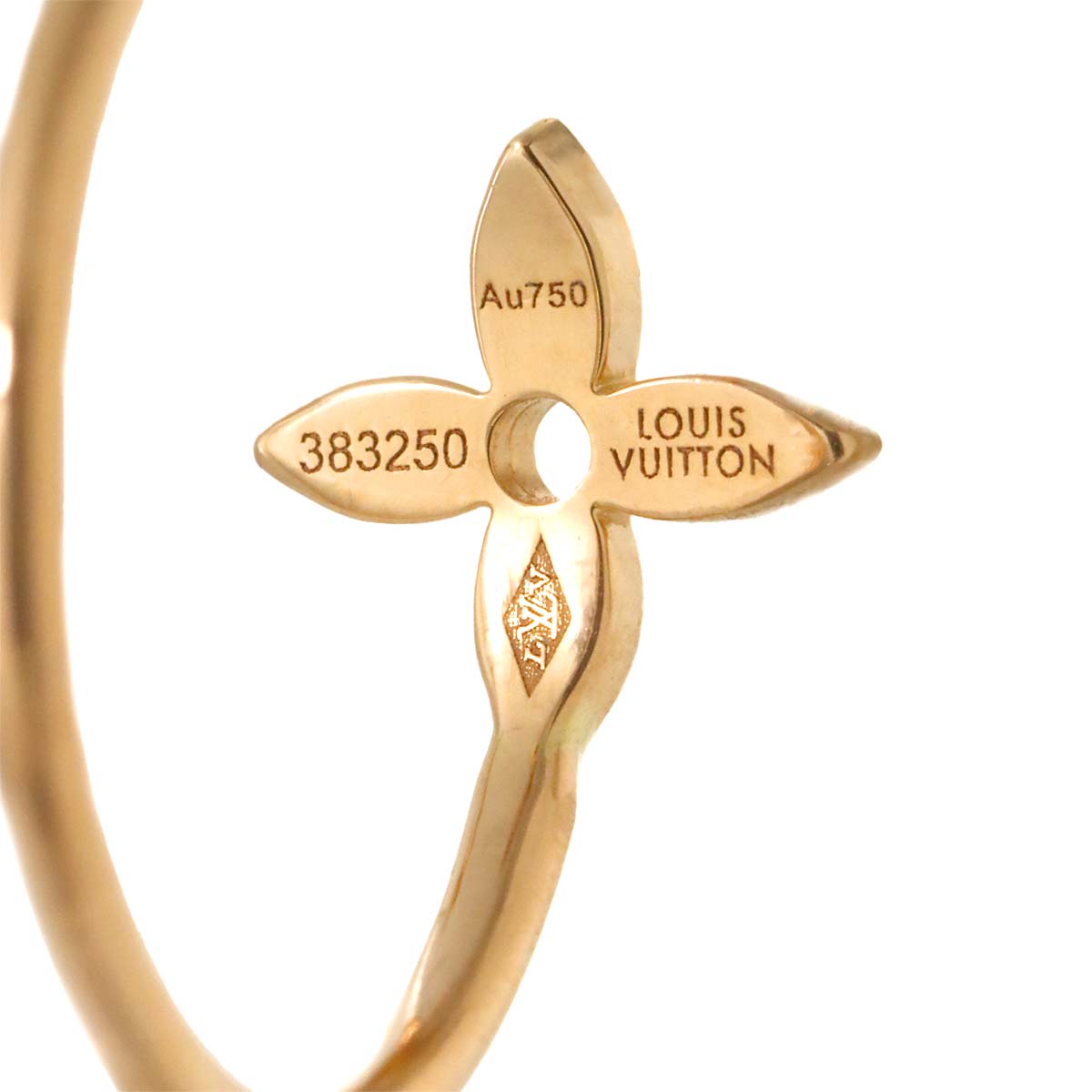 Flower Diamond Earrings Pierced 18K PG 750