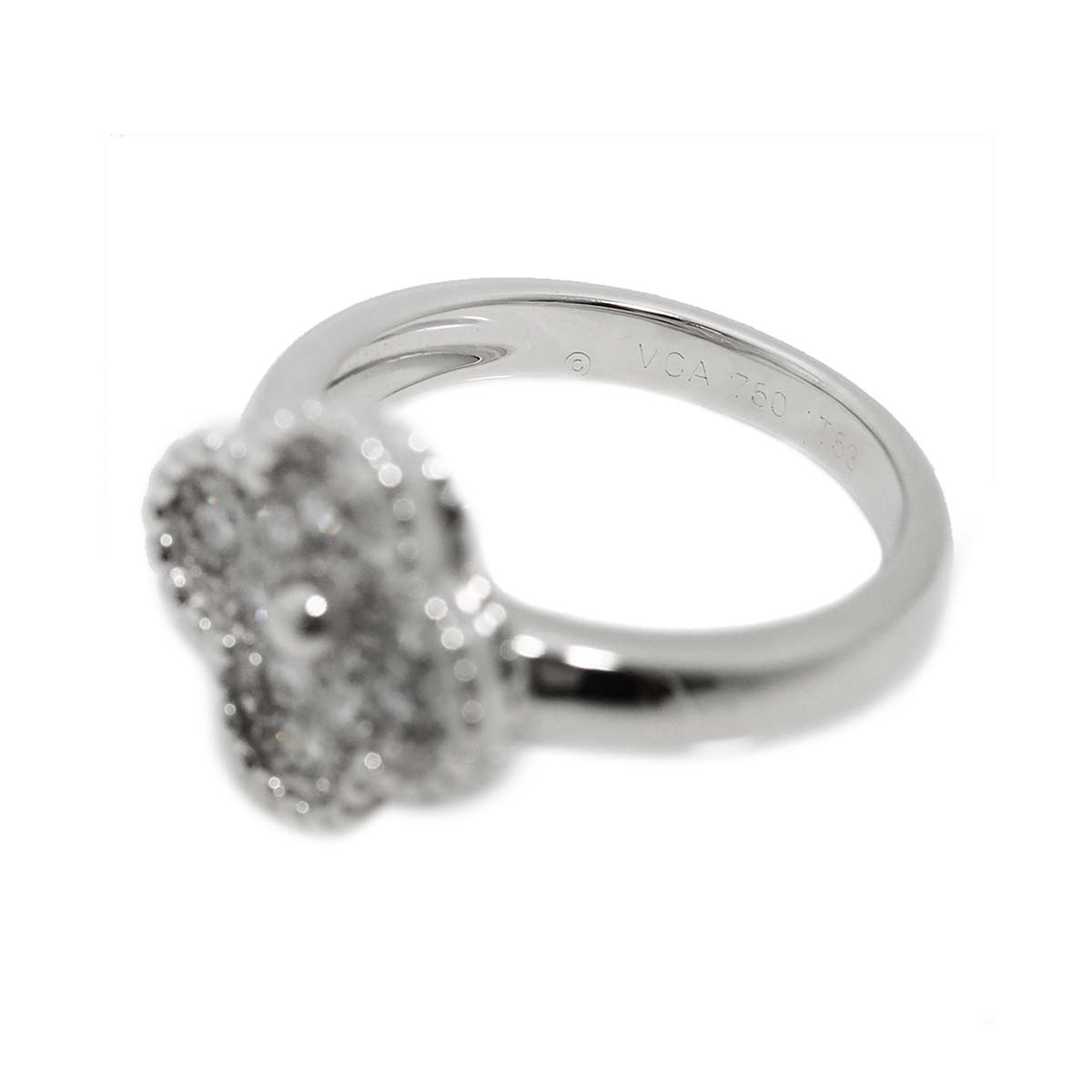 VintageAlhambra Diamond Ring 18K WG 750 53 6.25-6.5US