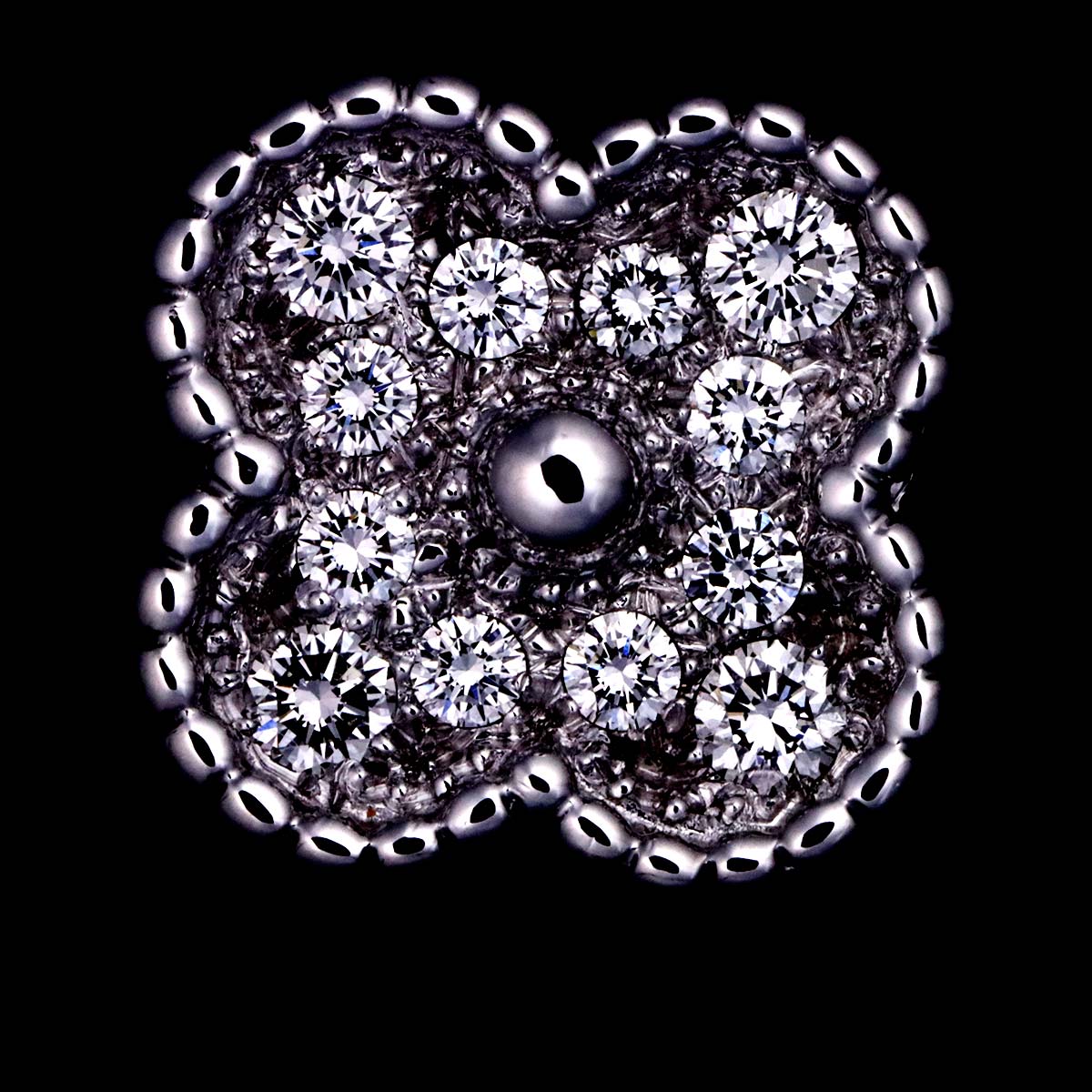 VintageAlhambra Diamond Ring 18K WG 750 53 6.25-6.5US