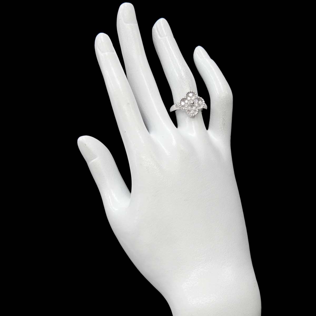 VintageAlhambra Diamond Ring 18K WG 750 53 6.25-6.5US