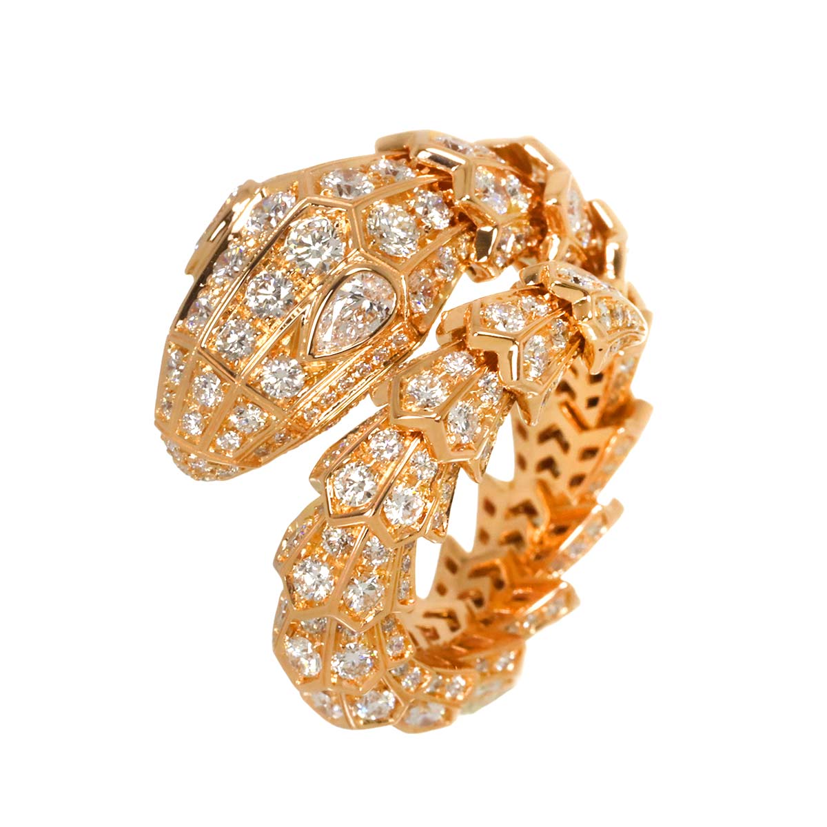 Serpenti Viper Diamond Ring 18K PG 750 sizeML 7.5(US)
