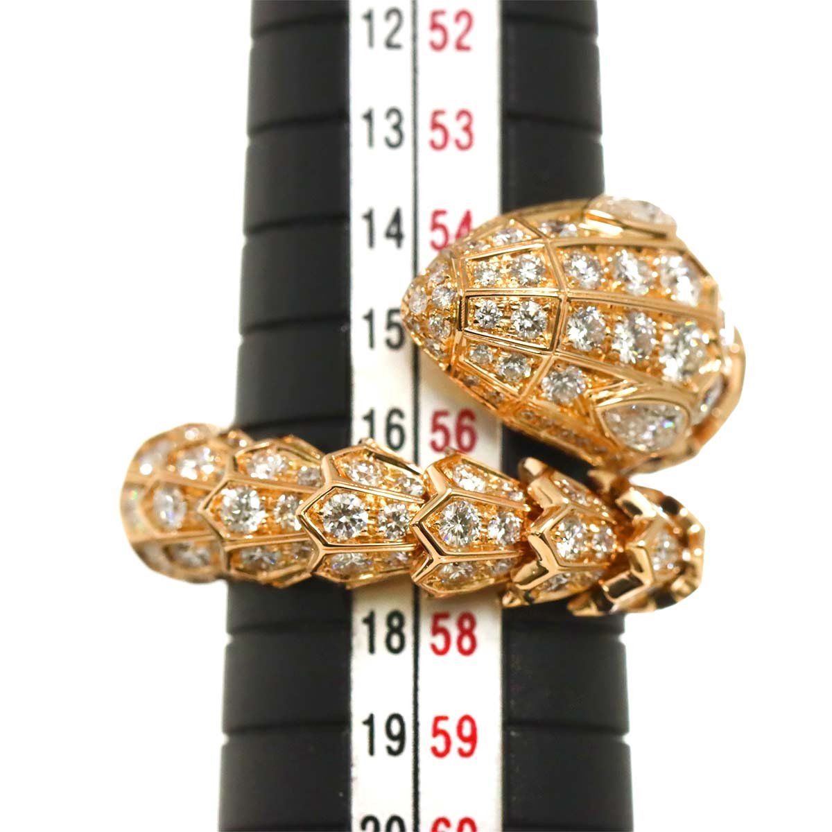 Serpenti Viper Diamond Ring 18K PG 750 sizeML 7.5(US)