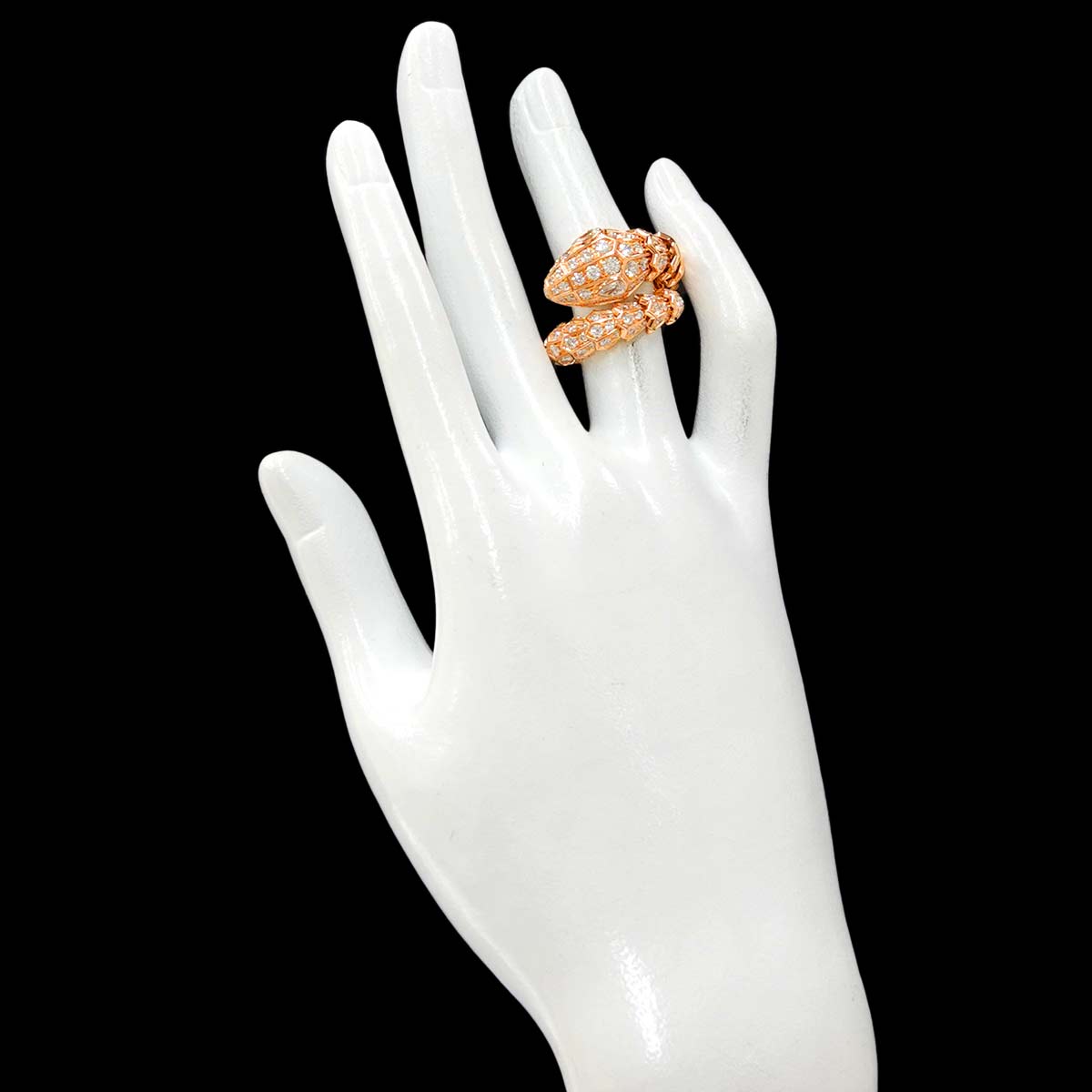 Serpenti Viper Diamond Ring 18K PG 750 sizeML 7.5(US)