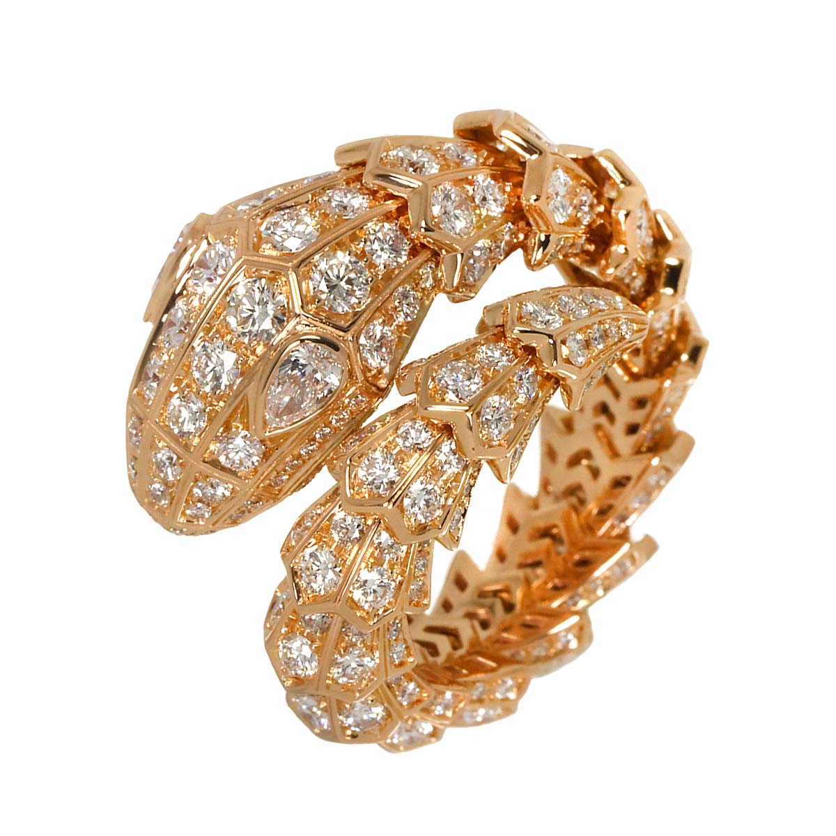 Serpenti Viper Diamond Ring 18K PG 750 sizeML 7.5(US)