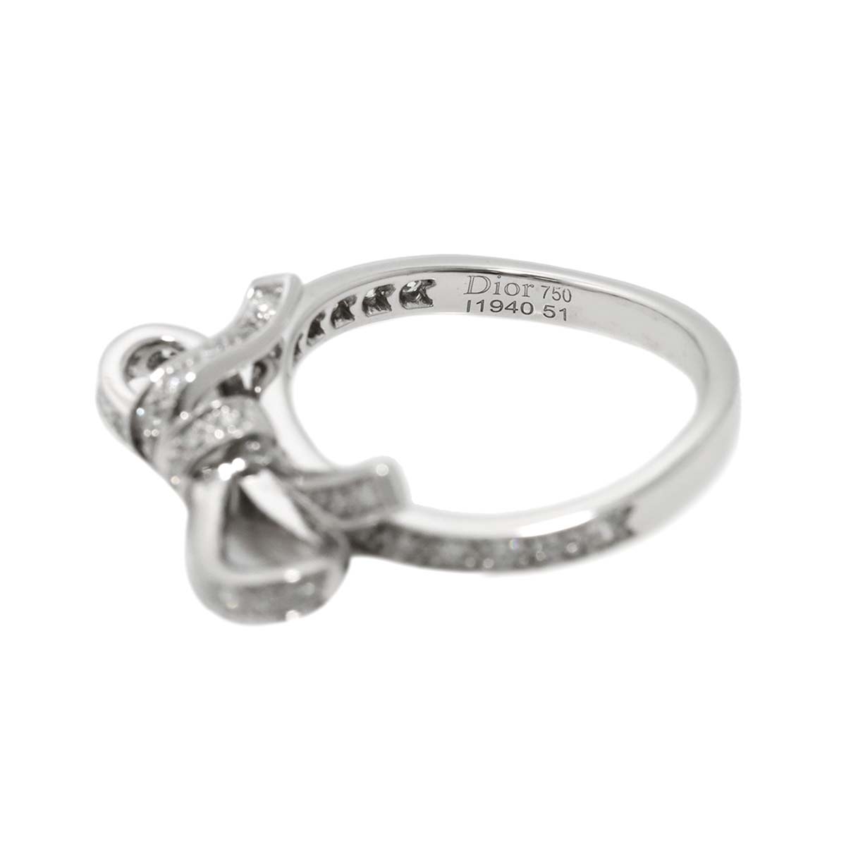Diamond Ring 18K WG 750 size51 5.25-5.5(US)