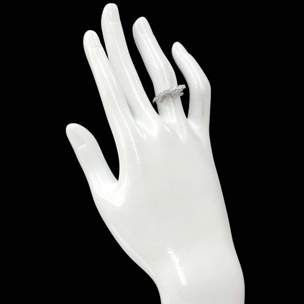 Diamond Ring 18K WG 750 size51 5.25-5.5(US)