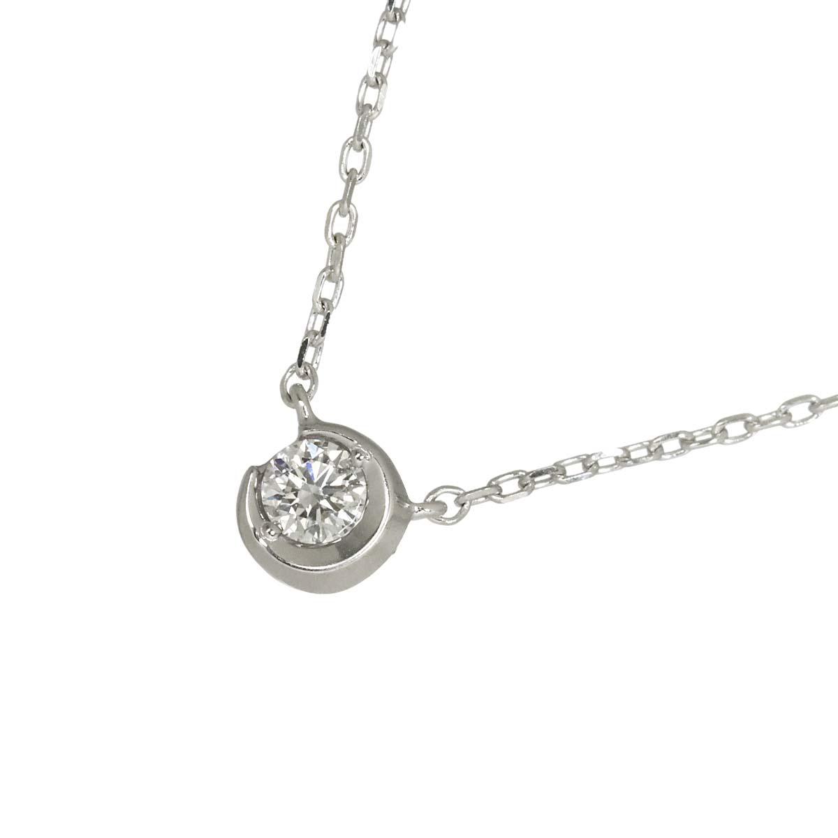 Diamond 0.04ct Necklace 18K WG 750