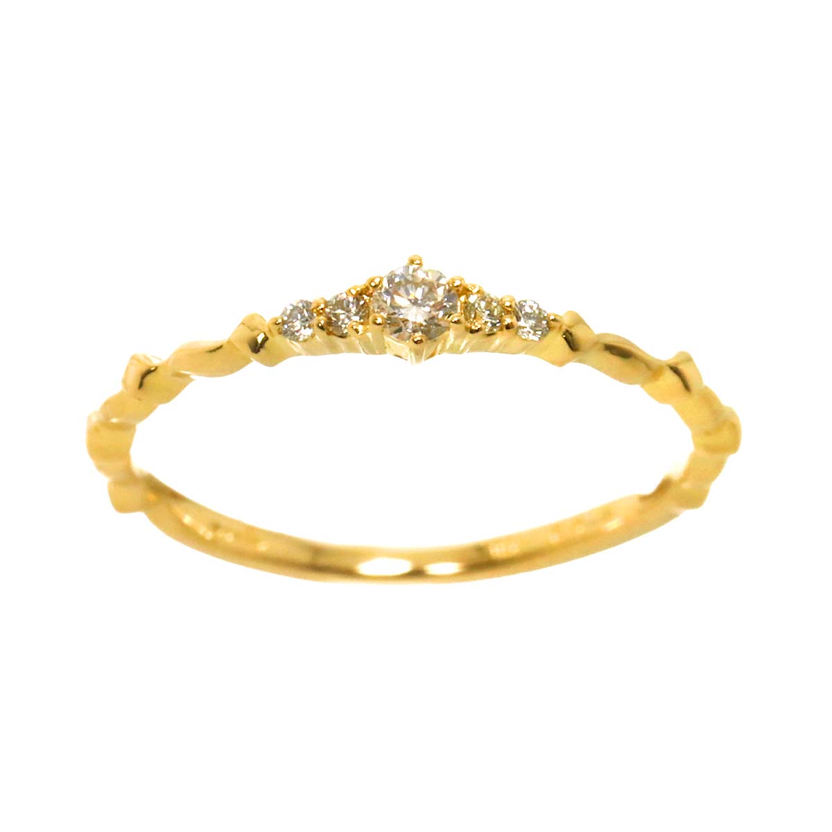 Diamond 0.08ct Ring 18K YG 750 Size4.75-5(US)