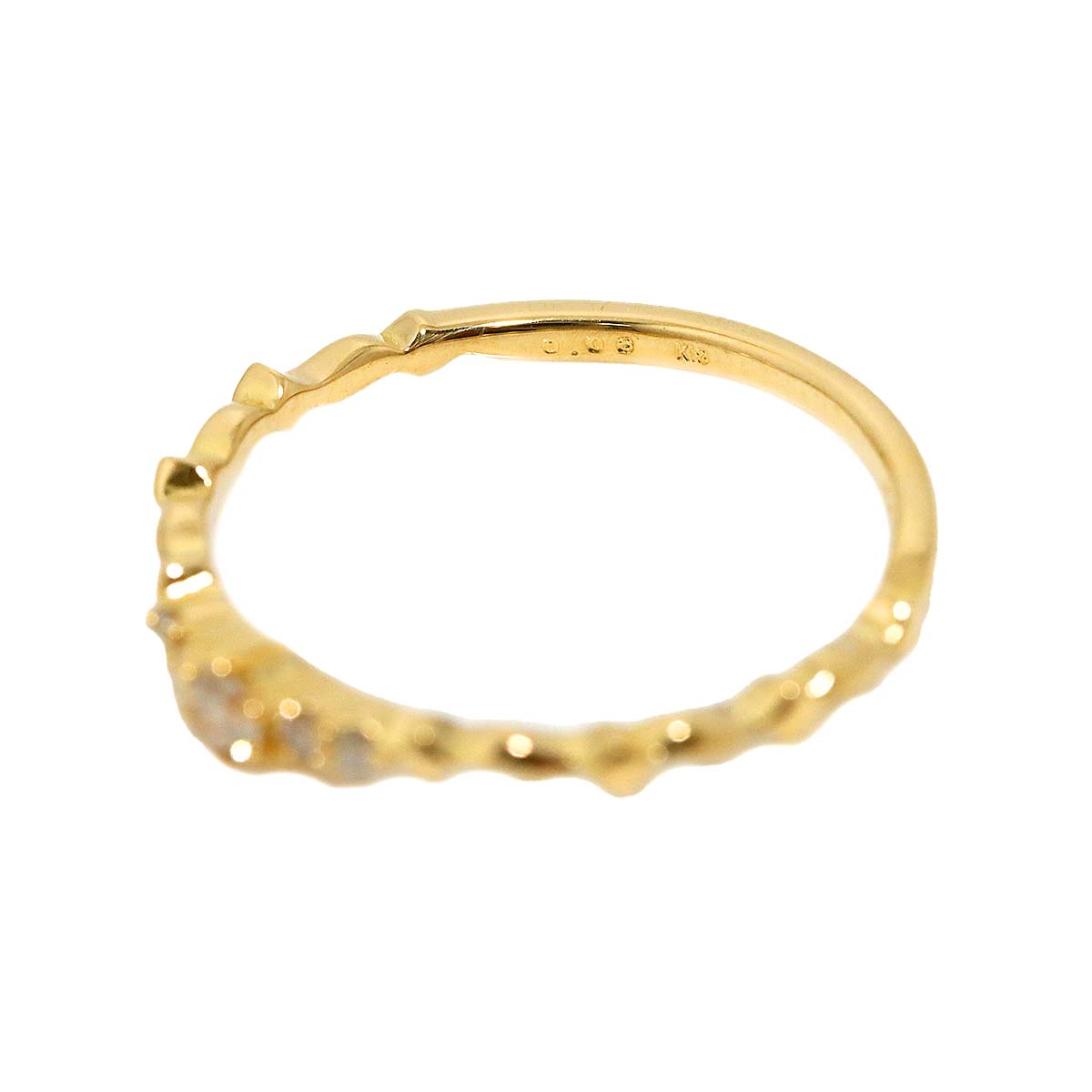 Diamond 0.08ct Ring 18K YG 750 Size4.75-5(US)