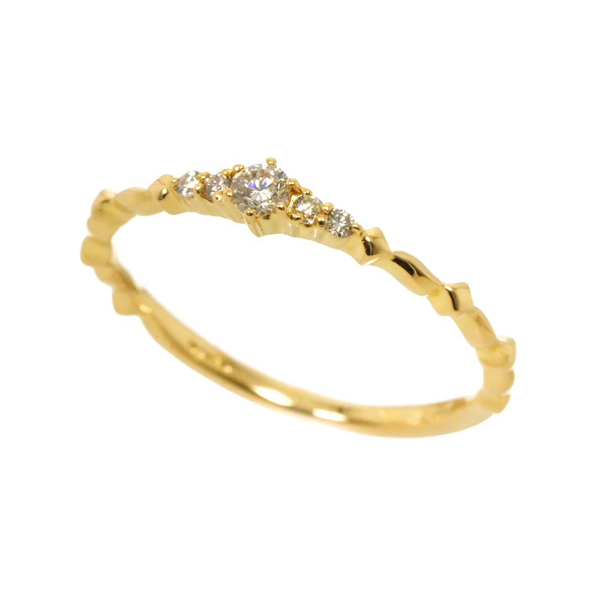 Diamond 0.08ct Ring 18K YG 750 Size4.75-5(US)