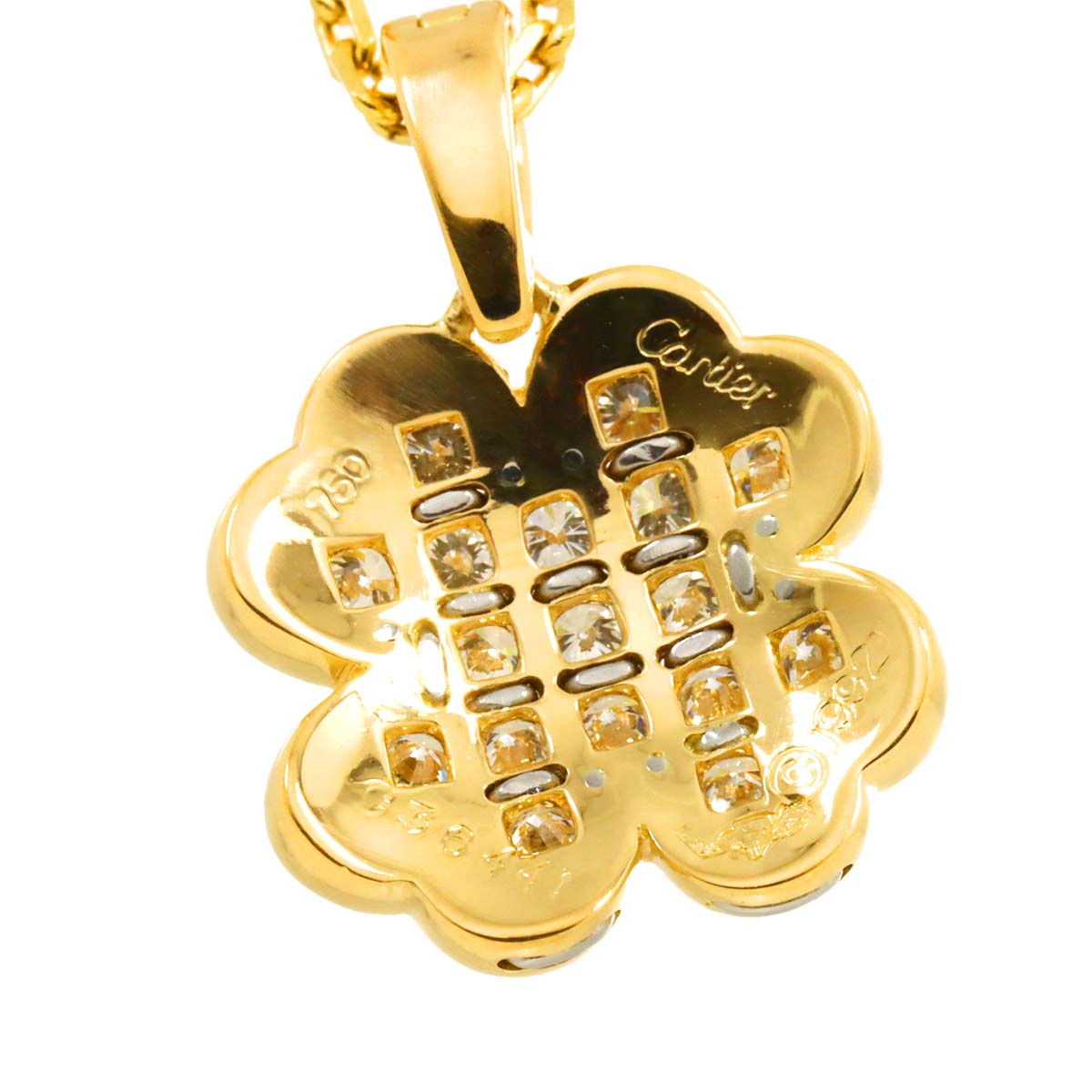 Diamond Necklace 18K Yellow White Gold 750