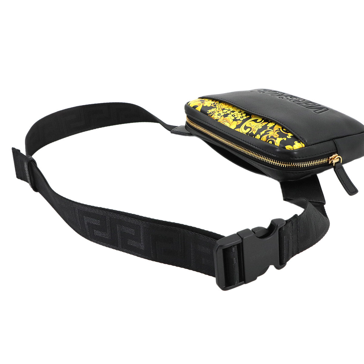 VERSACE Shoulder Bag Leather Black 1015546 Purse 90288211