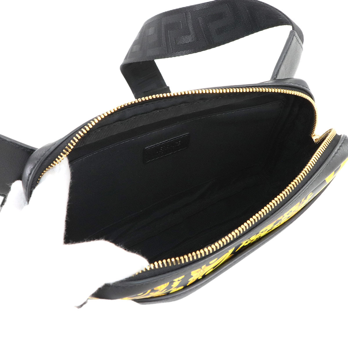 VERSACE Shoulder Bag Leather Black 1015546 Purse 90288211