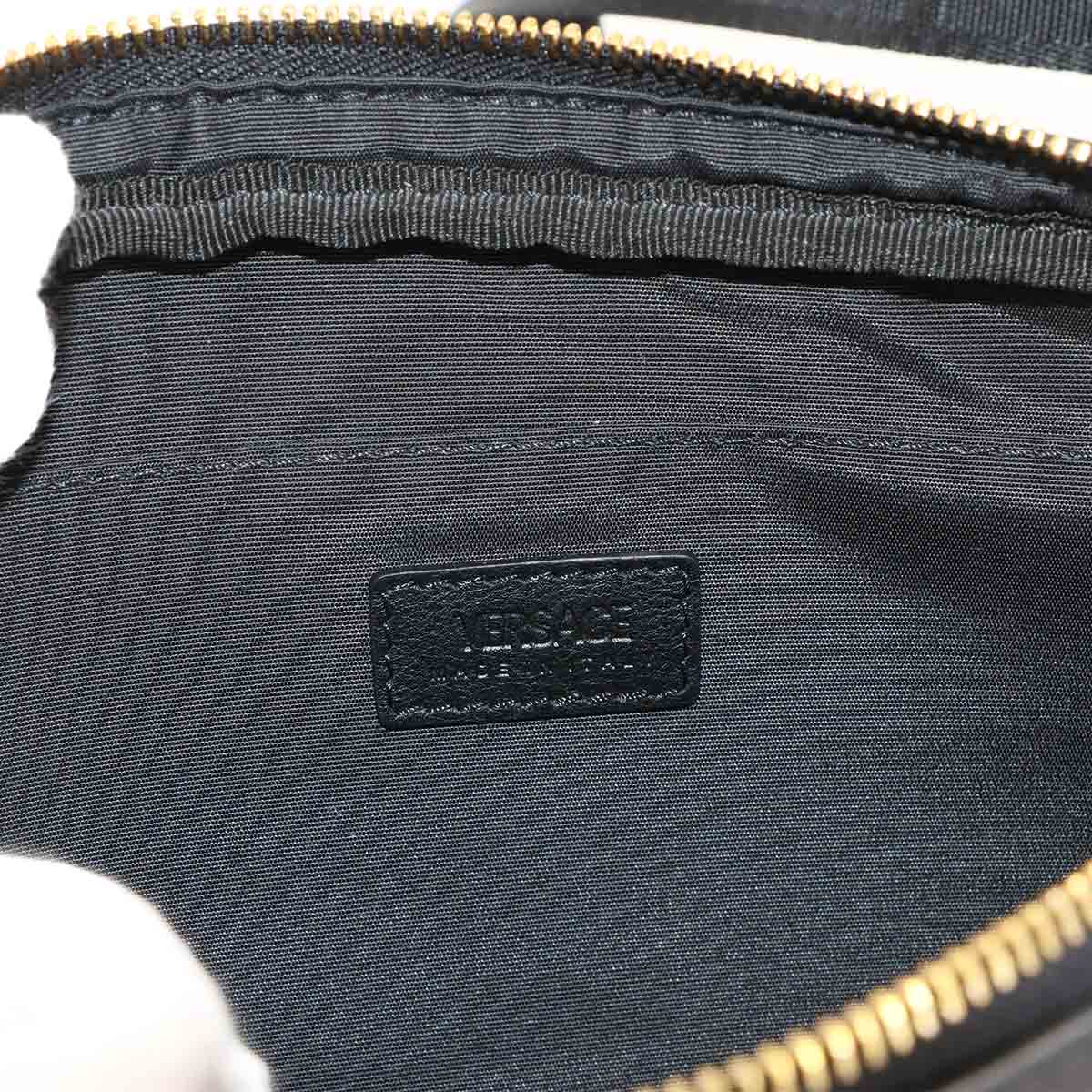 VERSACE Shoulder Bag Leather Black 1015546 Purse 90288211