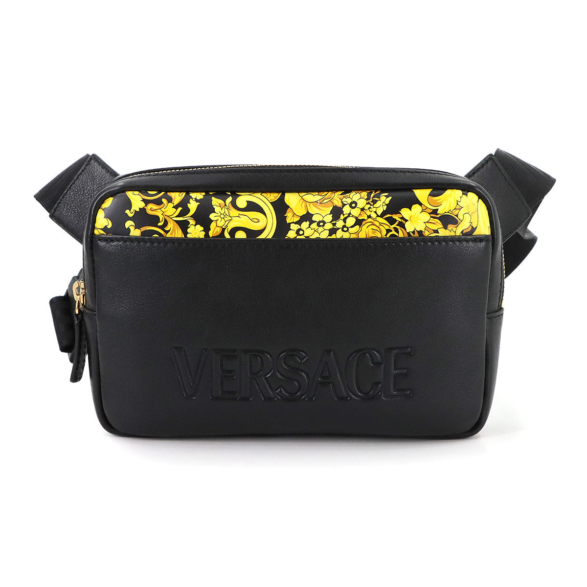 VERSACE Shoulder Bag Leather Black 1015546 Purse 90288211