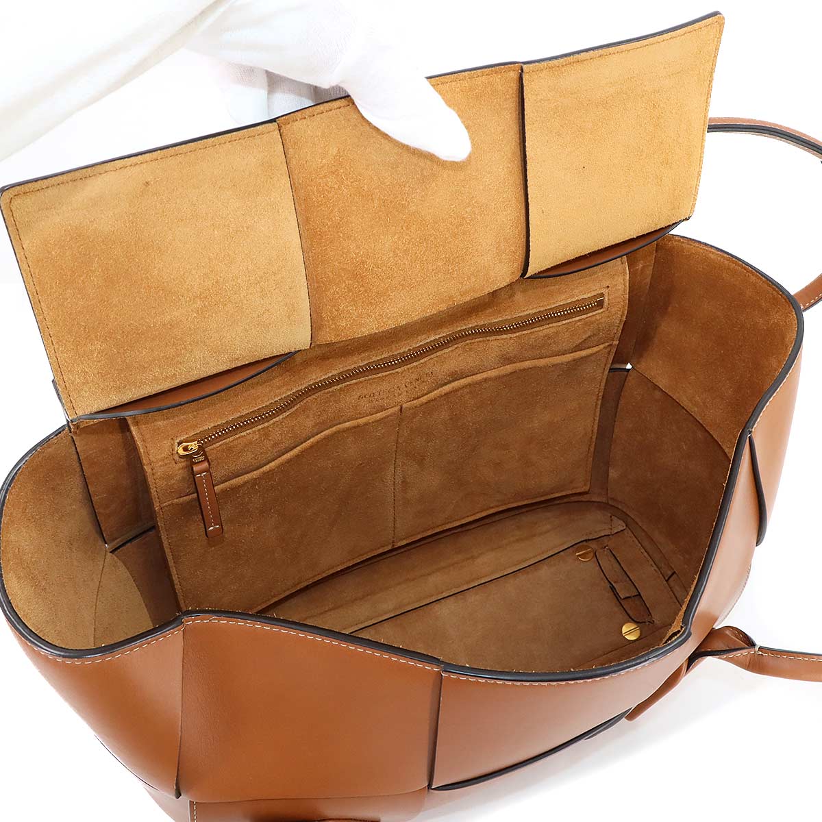 Maxi Intrecciato Arco Tote Bag Leather Brown 598244