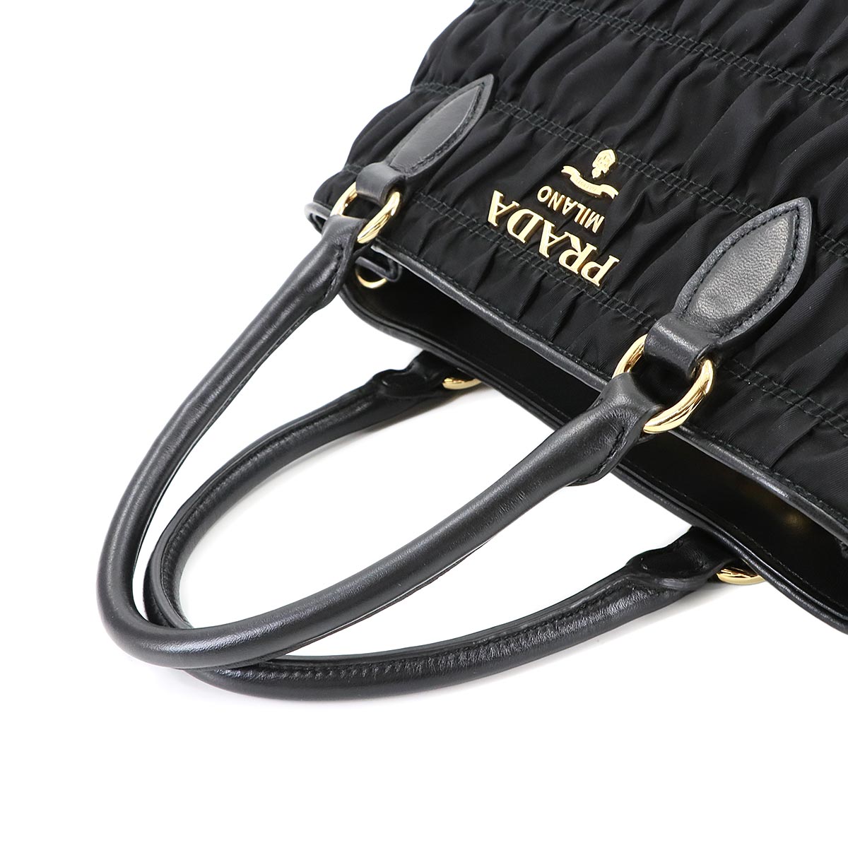 2way Hand Shoulder Bag Nylon Leather Nero Black 1BA173