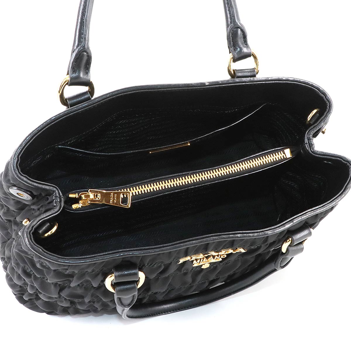 2way Hand Shoulder Bag Nylon Leather Nero Black 1BA173