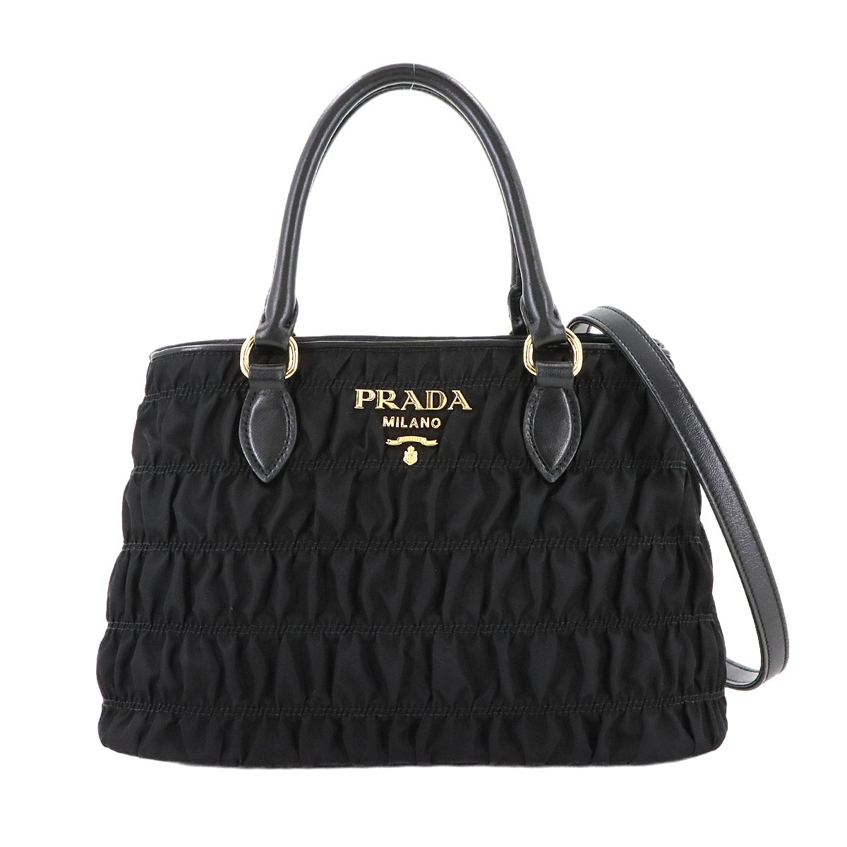 2way Hand Shoulder Bag Nylon Leather Nero Black 1BA173