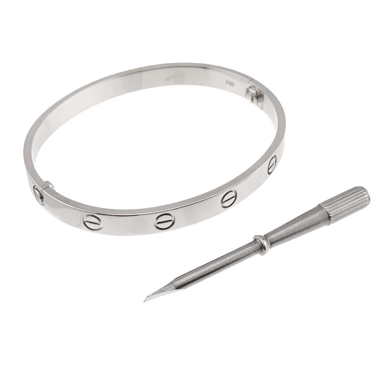 Cartier Love Bracelet Bangle 18K WG 750 Size17