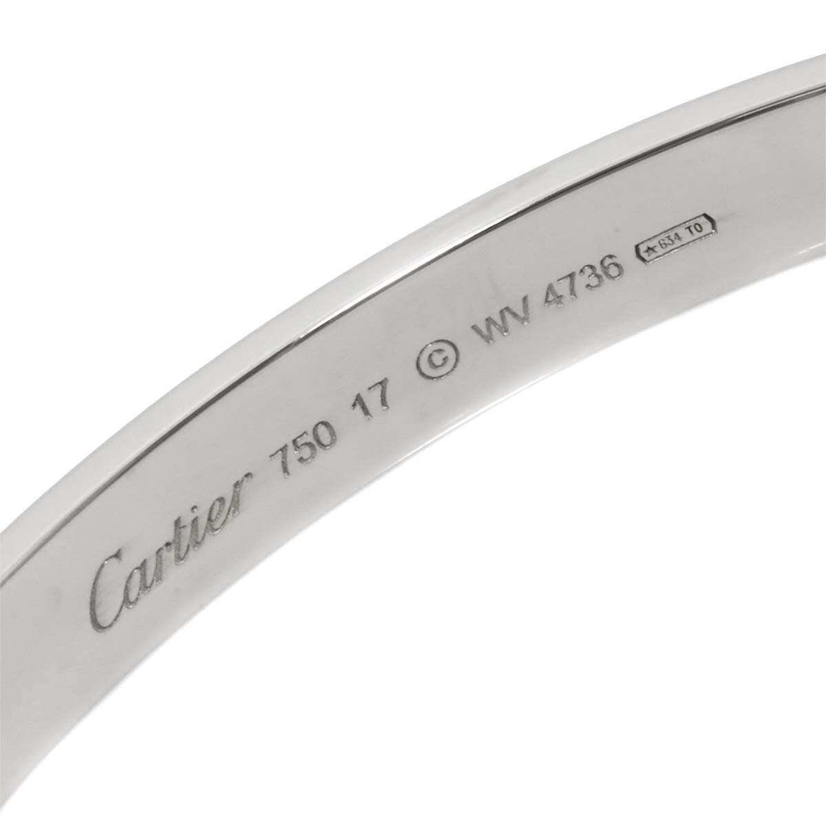 Cartier Love Bracelet Bangle 18K WG 750 Size17