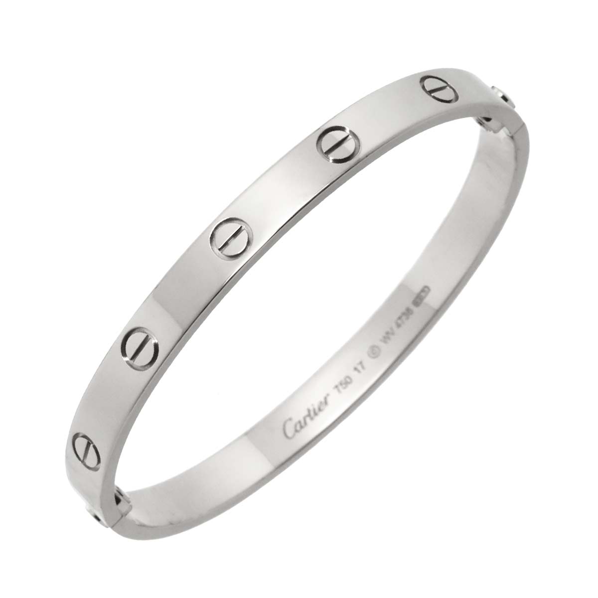 Cartier Love Bracelet Bangle 18K WG 750 Size17
