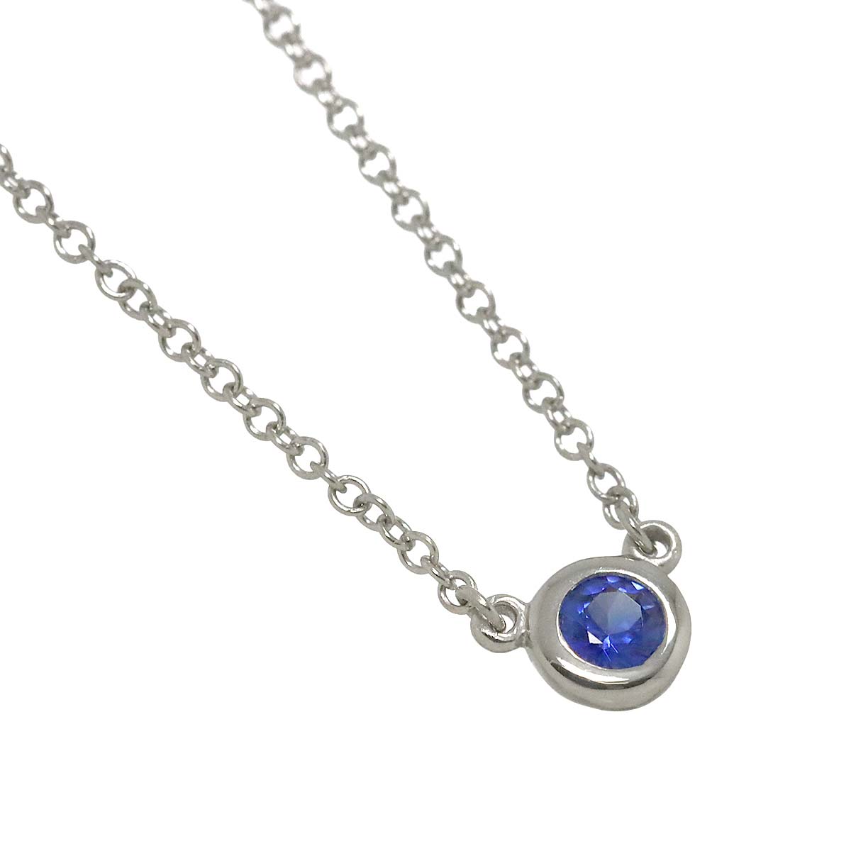 By The Yard Sapphire Diamond Necklace Platinum