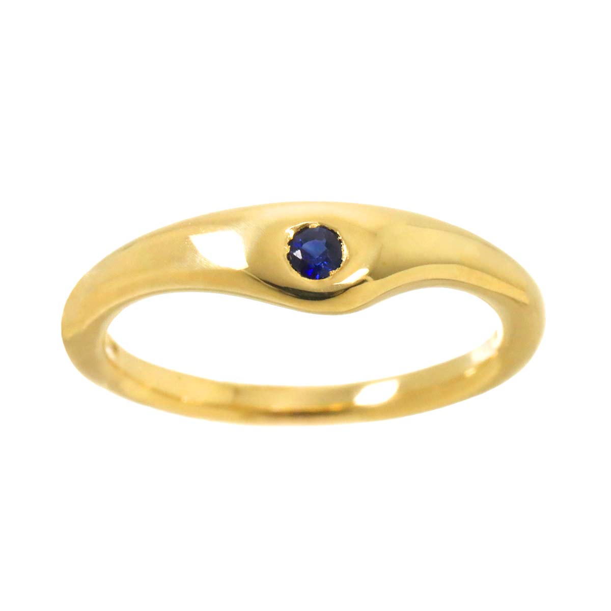 Sapphire Ring 18K Yellow Gold 750 Size4.75-5(US)