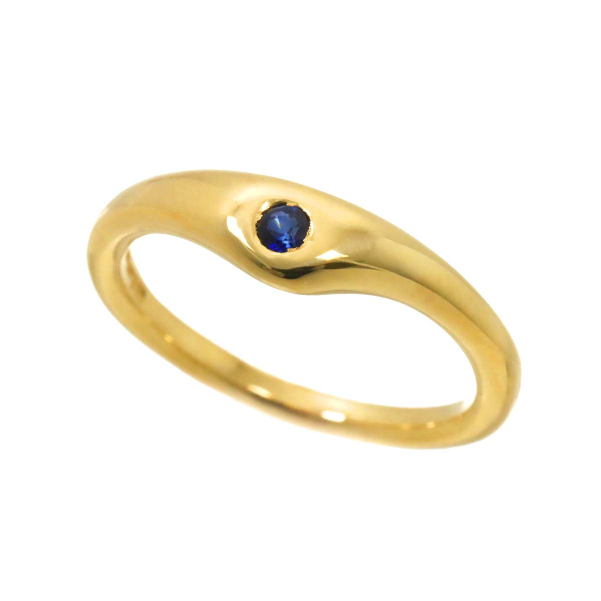 Sapphire Ring 18K Yellow Gold 750 Size4.75-5(US)