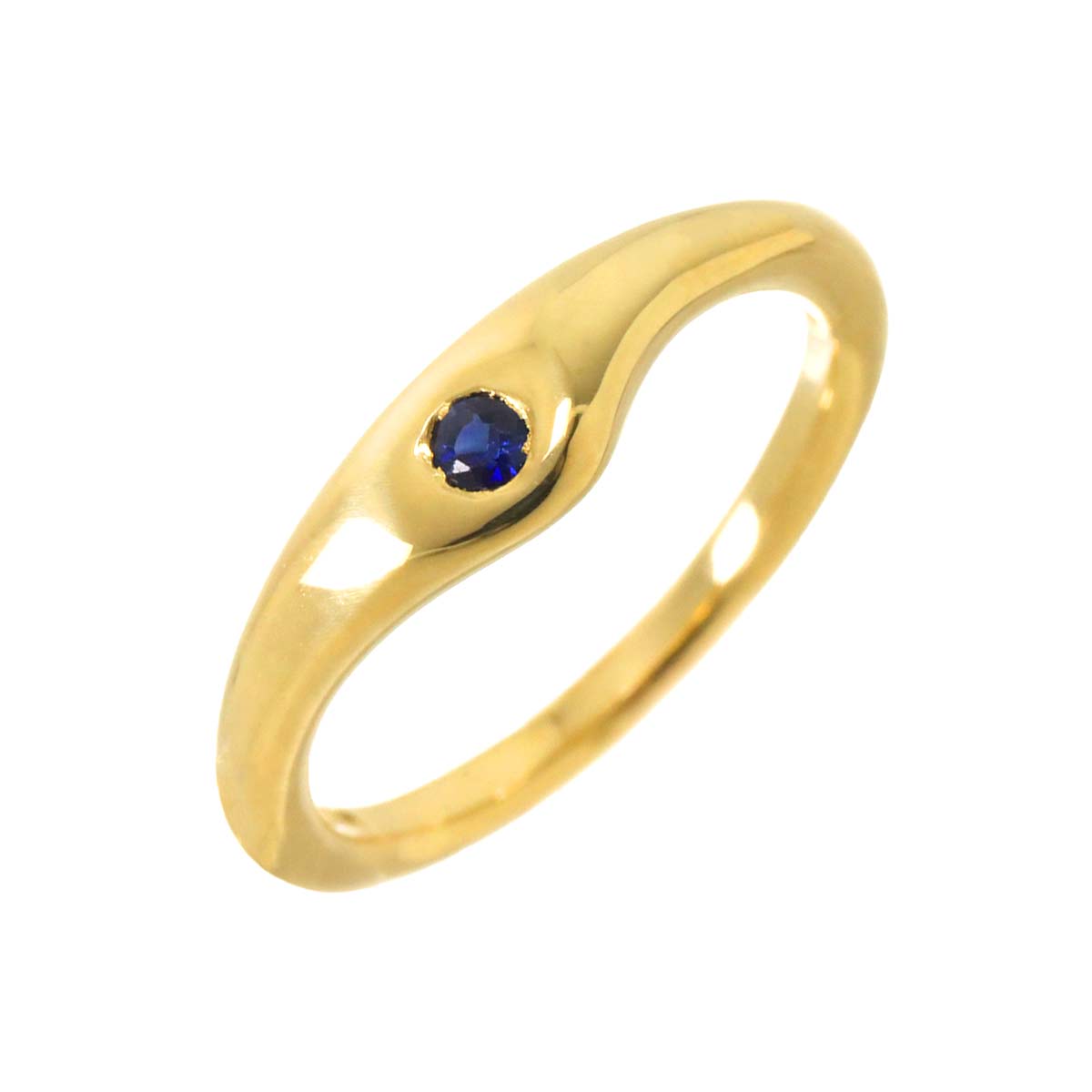 Sapphire Ring 18K Yellow Gold 750 Size4.75-5(US)