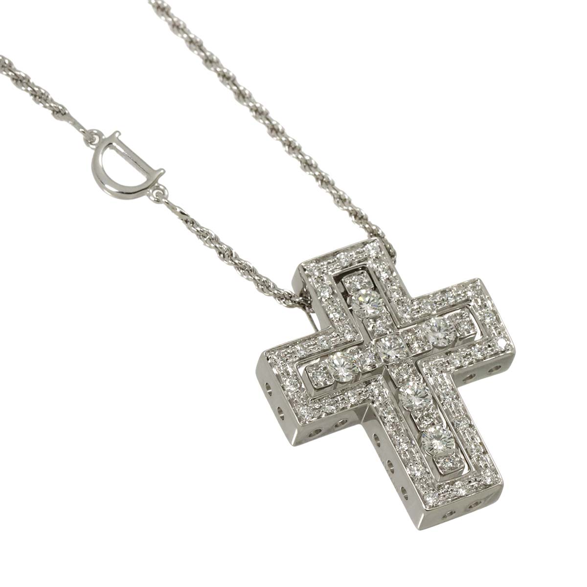 Belle Epoque Diamond Cross Necklace XS 18K WG 750